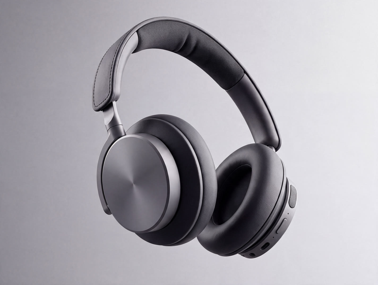 Final retouched headphones render at the CGI angle