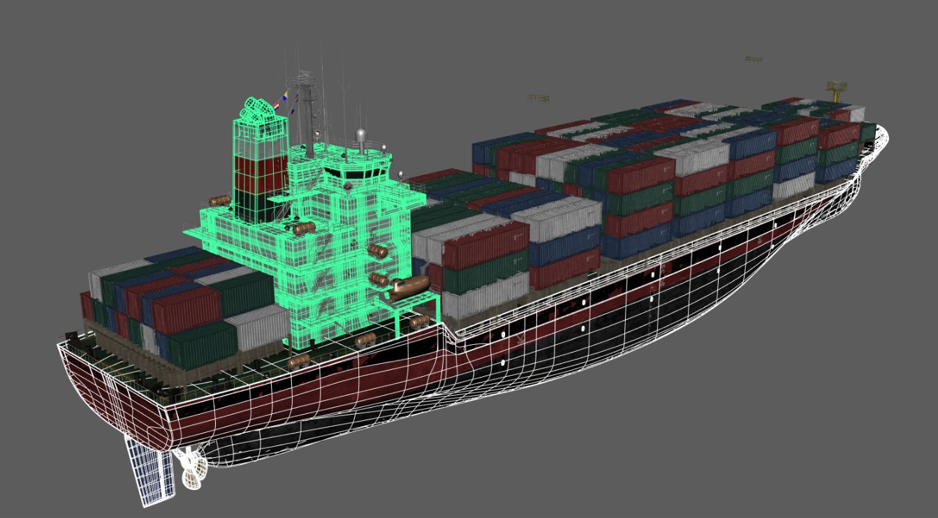Arctic Atomic: Ship model in the viewport