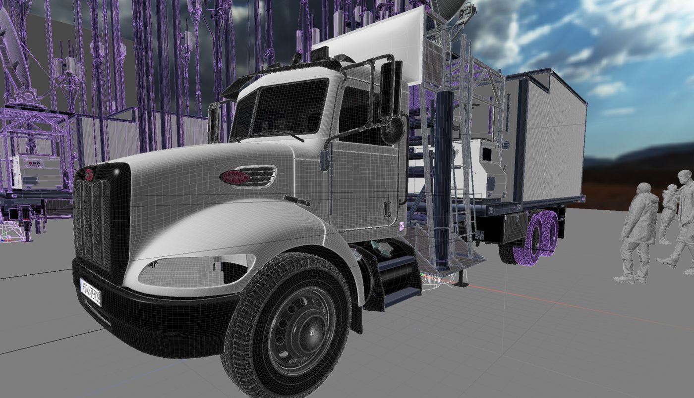 AT&T Ampersand: close-up of the CGI truck model in the viewport