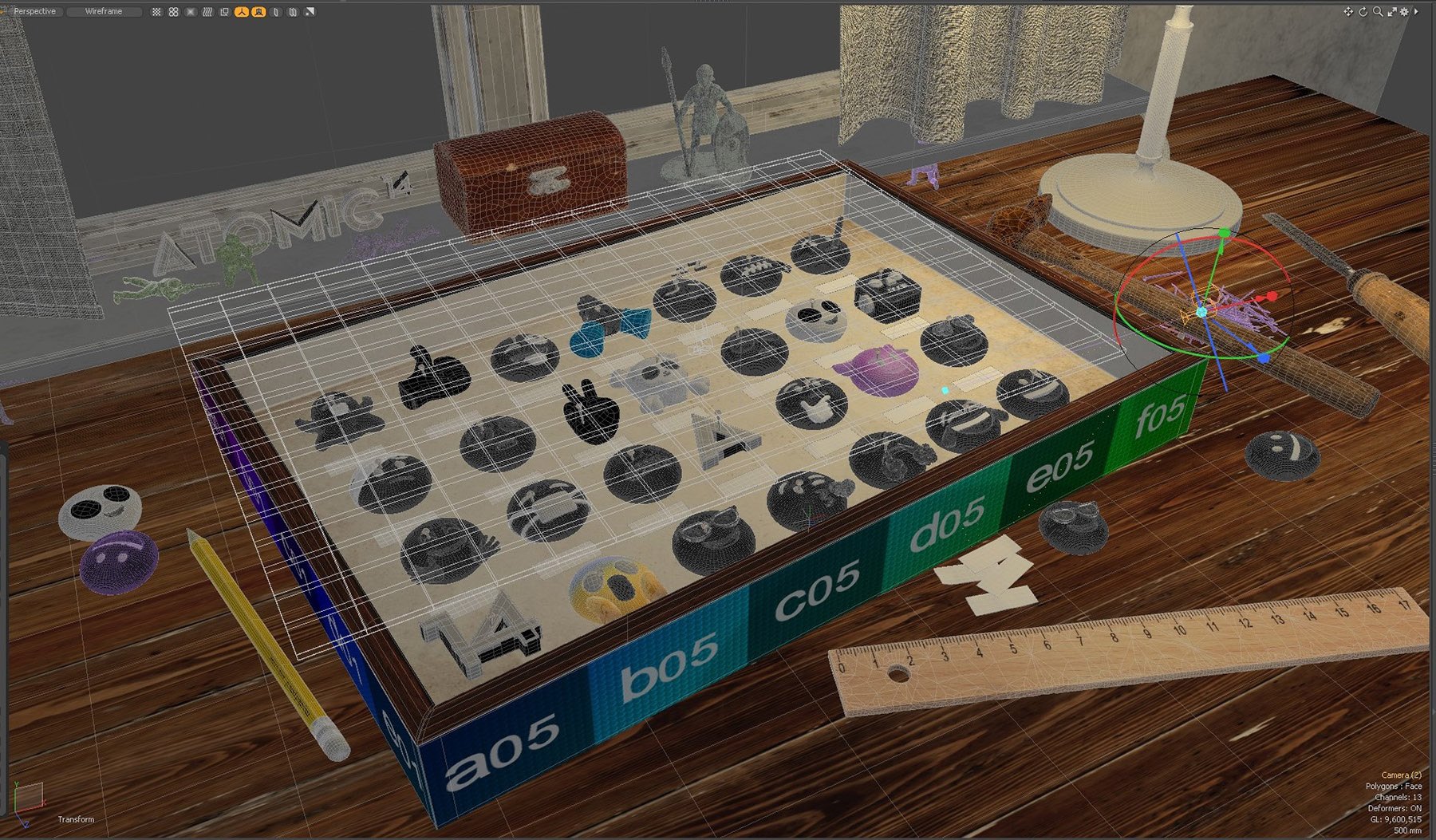 Emoji Pins: Scene in the viewport