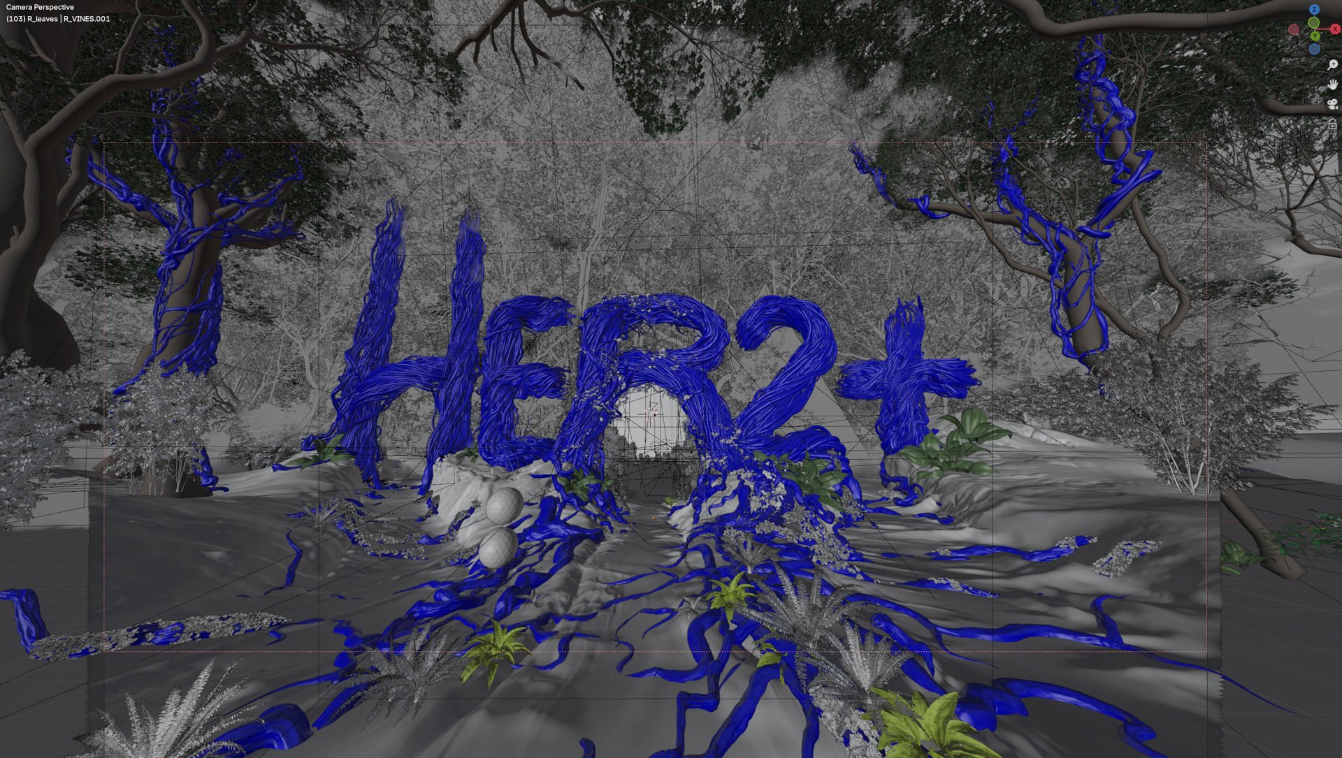 Her2 Forest: Type-sculpted roots in the viewport