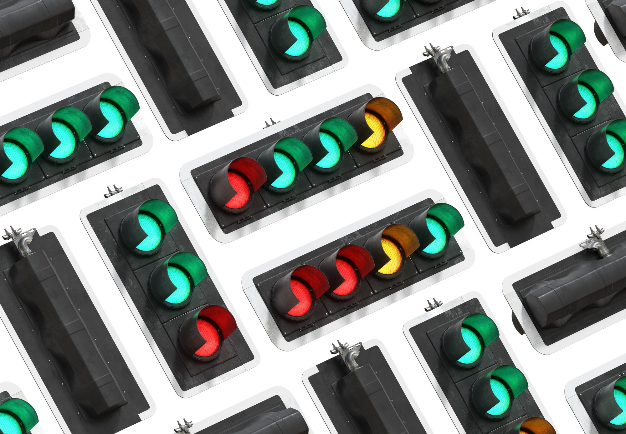 Abstract pattern made from the Jakafi CGI traffic lights