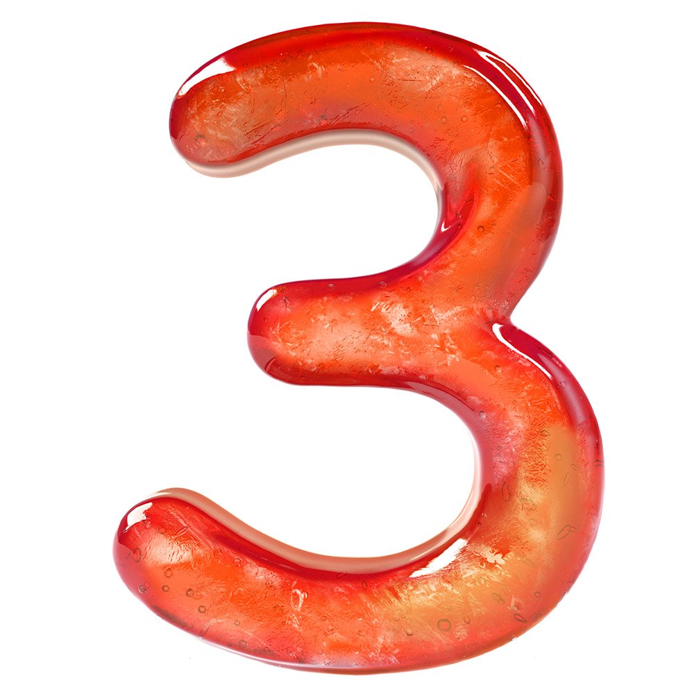 LG Lollipops: CGI candy numeral 3