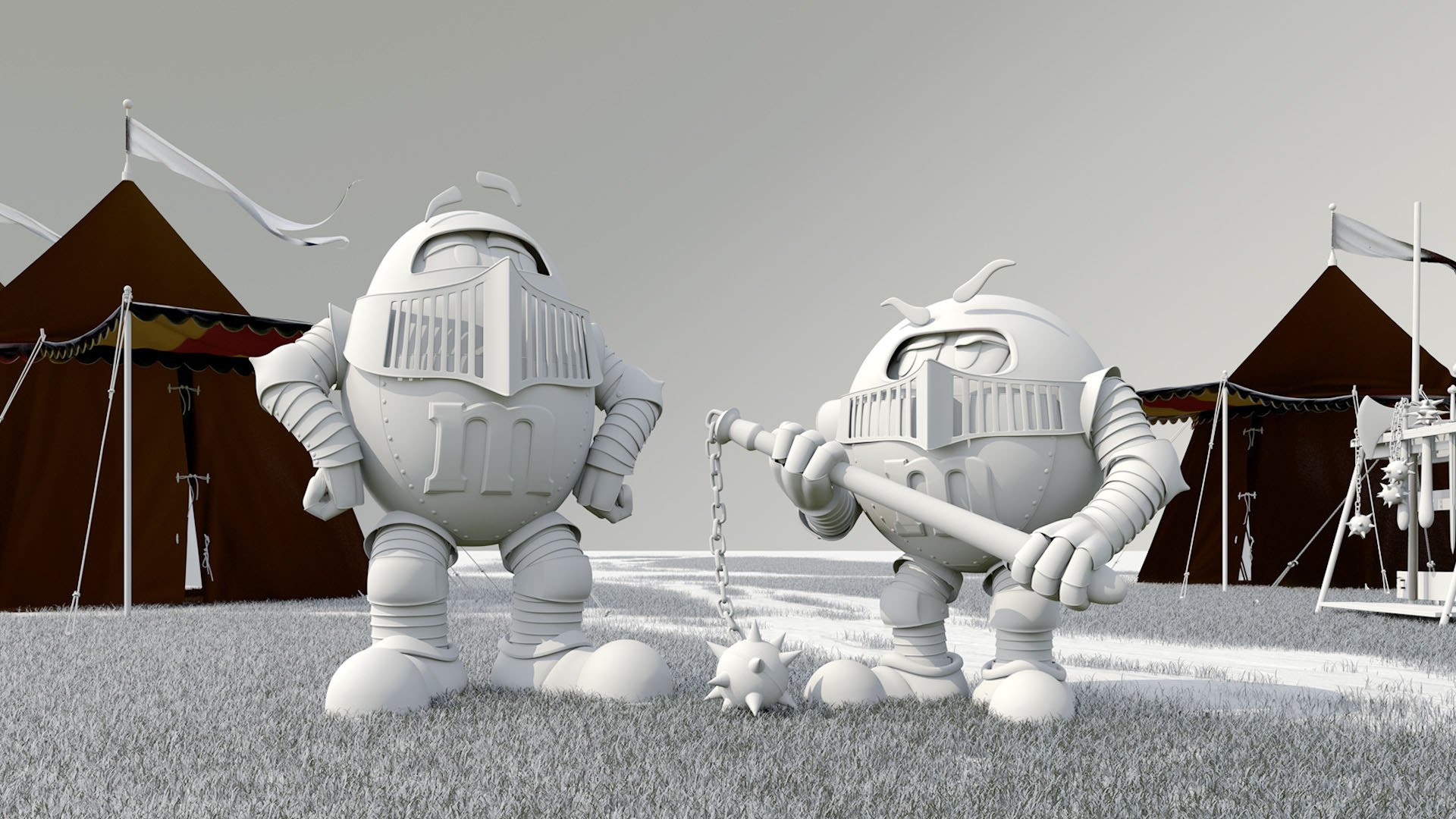 M&M Knights: Clay render