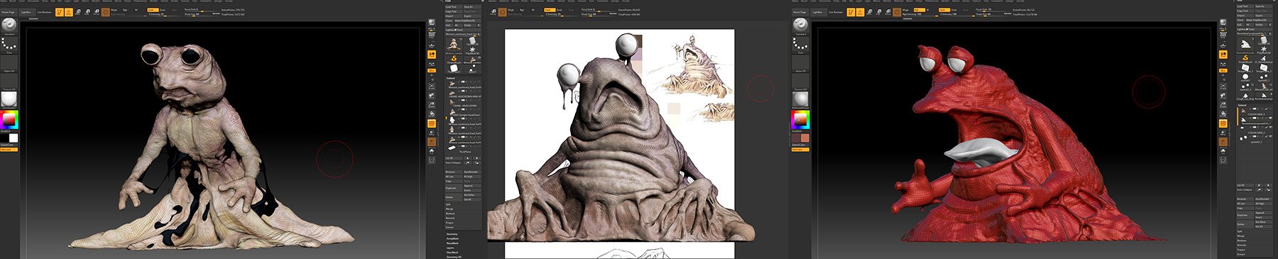 Sickness Monster: Digital clay sculpts