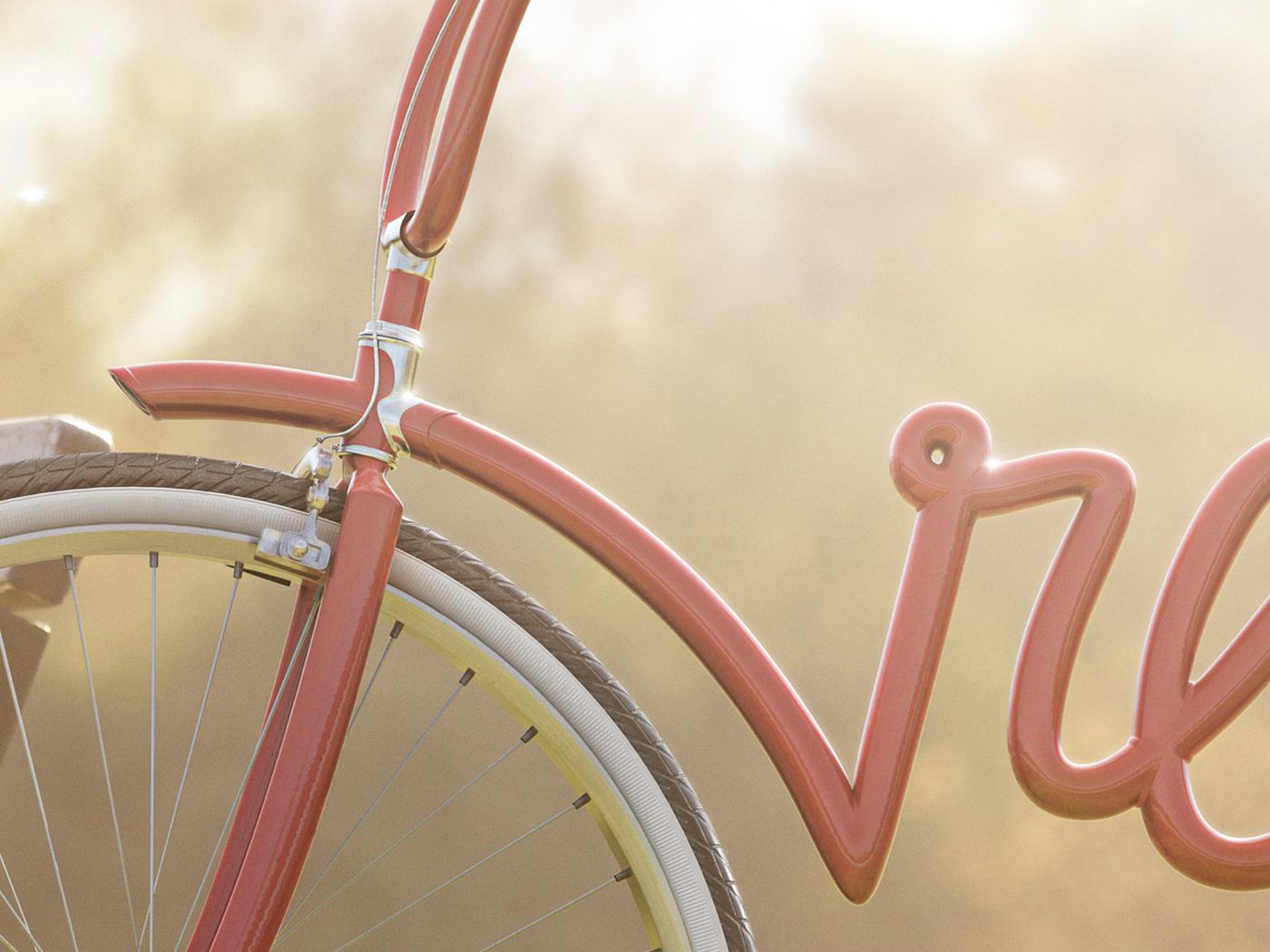 TfL Bikes: close-up of the final render, brakes, cable and paint